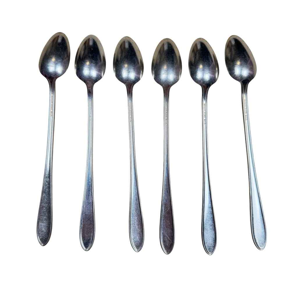 Viceroy Plate USA Silverplate Iced Tea Spoons Set of 6 Long Handle Vintage MCM - Picture 5 of 6